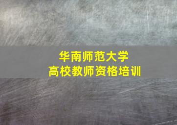 华南师范大学 高校教师资格培训